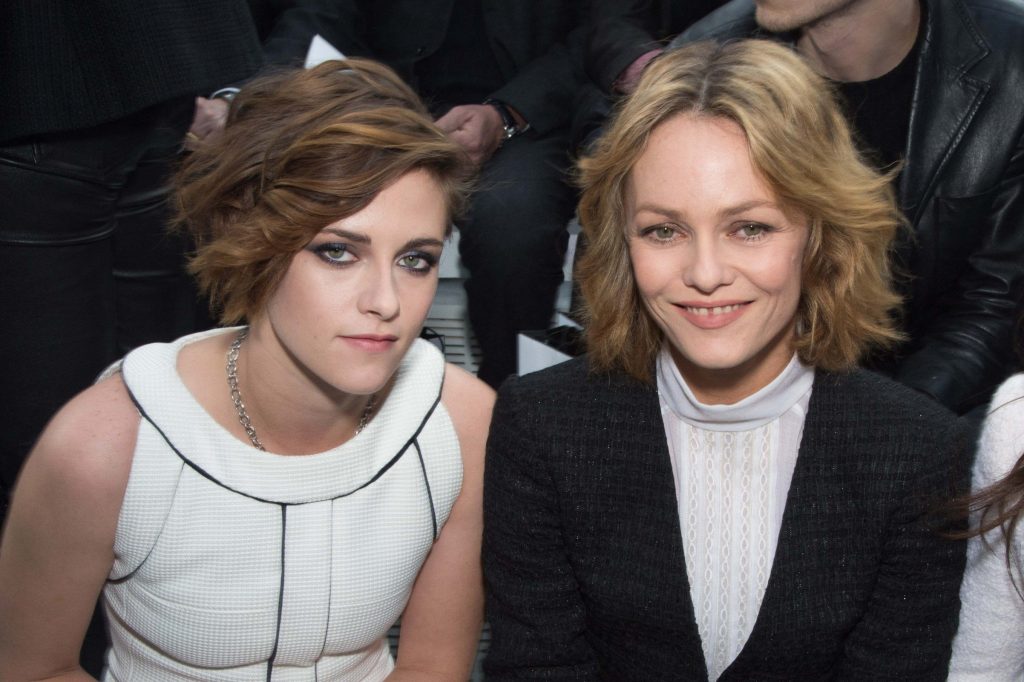 Kristen Stewart and Vanessa Paradis at the Chanel couture spring/sumer 2015 show.