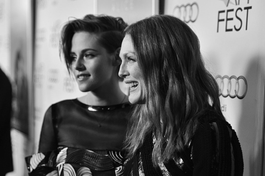 Kristen Stewart and Julianne Moore at the Still Alice premiere during the AFI FEST 2014. Photography by Oliver Walker/Getty Images.