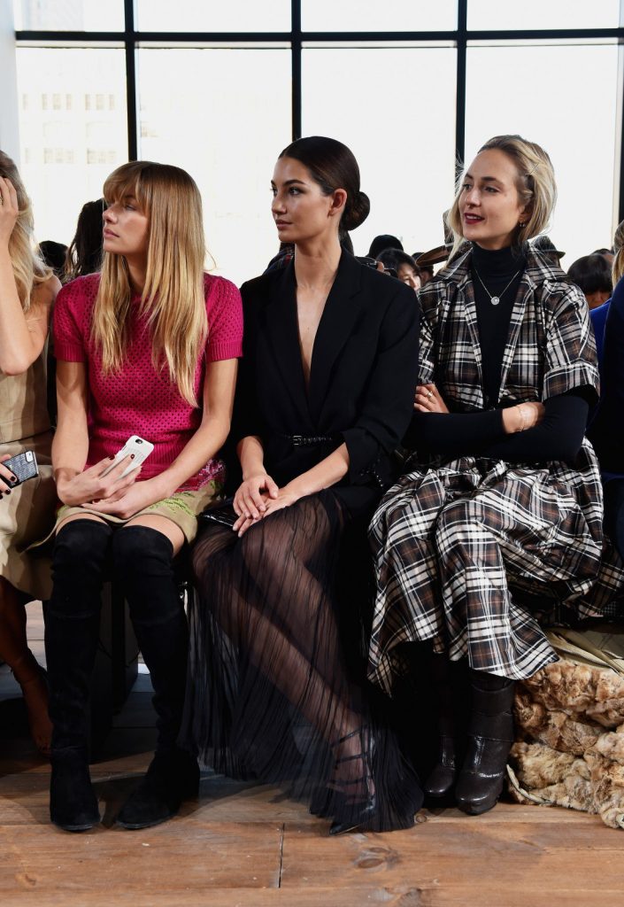 Jessica Hart and Lily Alridge, front row at Michael Kors. Image courtesy of Getty.
