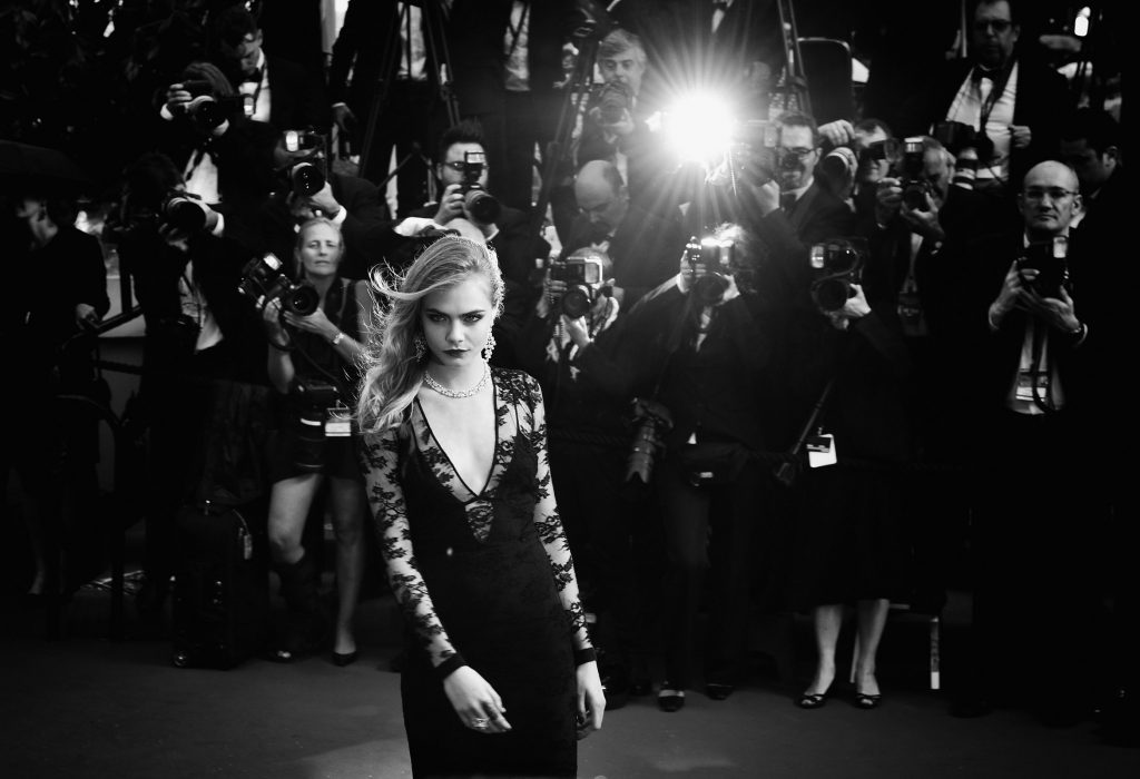 Cara Delevingne at the Cannes Film Festival in 2013. Photography by Gareth Cattermole/Getty Images.