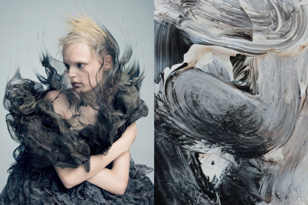 Hanne Gaby Odiele photographed wearing Iris van Herpen by Pierre Debusschere, SS14, Image Courtesy of A Magazine