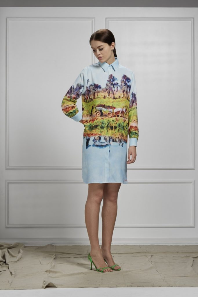 Landscape prints feature in Zena Presley's debut collection.