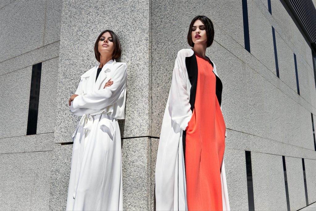 Bouguessa AW15 Campaign focuses on minimalist lines with accents of rich colour