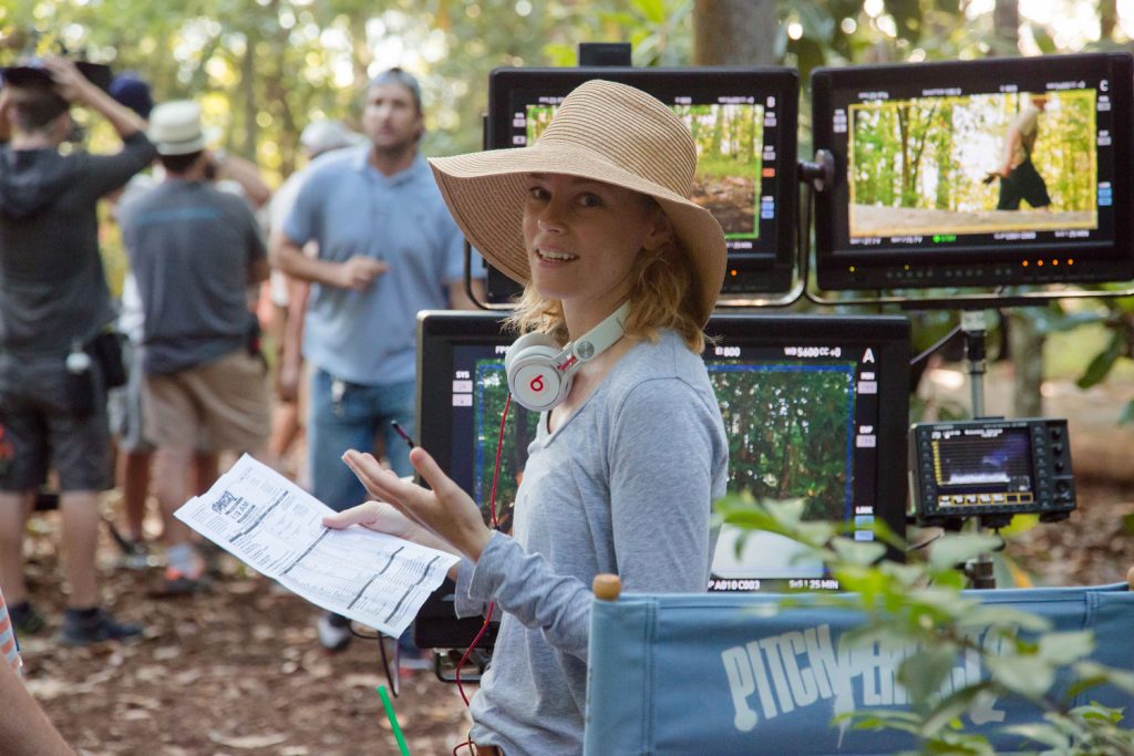 Elizabeth Banks directing Pitch Perfect. Photo courtesy of Getty.