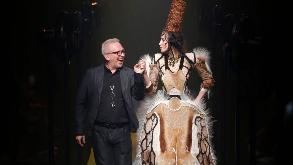 Anna Cleveland was the finale belle at Jean Paul Gaultier's Couture show