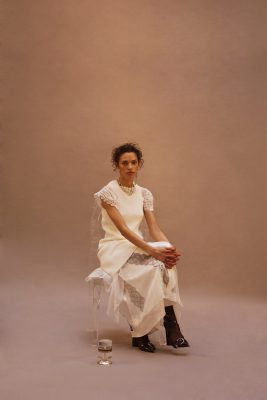 Dress and blouse, SACAI | Skirt and shoes, CHRISTIAN DIOR | Tights, FALKE | Necklace, ANNELISE MICHELSO