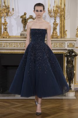 The collection oozes Fifties Hollywood glamour, with cinched waists and sophisticated debutante skirts