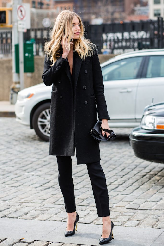Chic black tailoring makes a statement in New York
