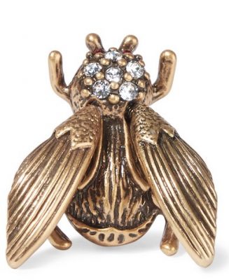 Marc Jacobs gold-tone Swarovski crystal beetle brooch.