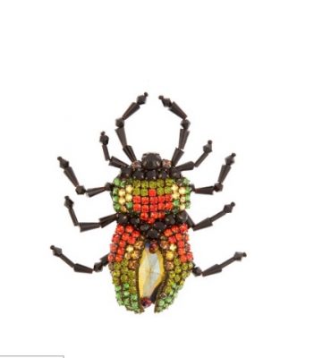 Gucci crystal-embellished bug brooch.