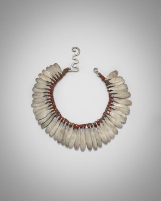 Alexander Calder, Silver and Cloth Necklace, c.1942, silver and cloth, 40.6 x 5.7 cm, unique, courtesy the Calder Foundation and Louisa Guinness Gallery.
