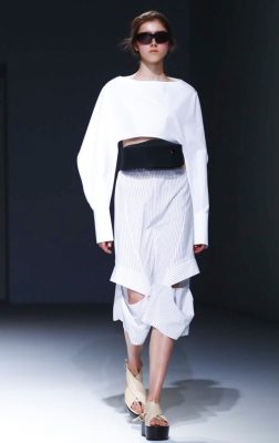 Monochrome has made a regular appearance on the catwalk since Haute Couture Week and it continues to prove eye-catching.