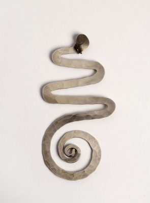 Alexander Calder, Untitled Brooch, 1940, silver, 11.5 x 5.5cm, unique, courtesy the Calder Foundation and Louisa Guinness Gallery.