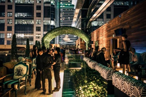 Where: Vii, The Conrad, Dubai  Best For: Exceptional Interiors A garden in the sky, this chic urban space is a breath of fresh air, offering downtown views from a lush green setting. Serving up sushi and light bites, Vii is the perfect spot to start a late night