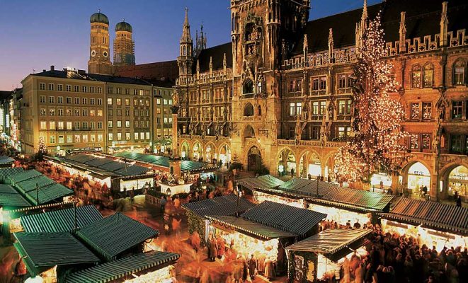 Munich, Germany. Highbrow art, Mediterranean-style street cafes and Lederhosen await! Munich boasts a traditional and conservative festive market where you’re truly spoilt for choice. A stunning snow-smothered backdrop is almost guaranteed. Until 24th December 2016