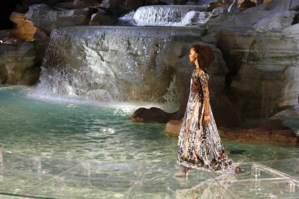 Fendi at The Fountain   Fendi celebrated 90 years in magnanimous style with a breathtaking show held upon a clear plexiglass runway over Rome's Trevi Fountain, the first ever show to take place at the iconic Italian landmark.