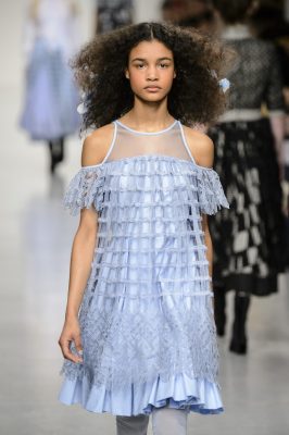 Bora Aksu opted for a soft romantic style with tasteful sheer detailing, presenting a touch of the whimsical.