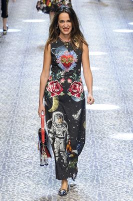 Coco Brandolini: The Italian mother of two and Dolce&Gabbana Alta Moda ambassador wore a full length column dress.