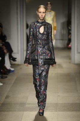 Erdem: Taking cues from his combined Turkish and Scottish heritage the designer married Ottoman necklines and Middle Eastern detailing with Victoriana bodices and officer-style coats.