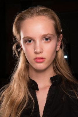 Half Measure: Spring/summer17's half up-half down look had staying power at Francesco Scognamiglio where tresses where left free of hairspray for a more natural look. Avoid taming flyaways for a daytime look that's undone yet elegant.