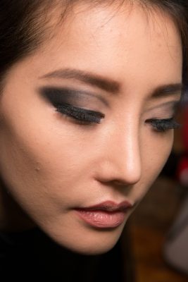 PPQ redefined the smoky eye with an arch outline which was filled in and smudged at the tips.