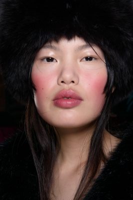Sophia Webster: Candy pink cheeks created the illusion of a flushed winter face