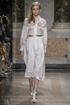 Angelo Marani. Jacquard appears in the most flattering shades of white. Look to flattering shapes such as belted shirtdresses that offer exaggerated cuffs, which offer professionalism for work with a high fashion kick.
