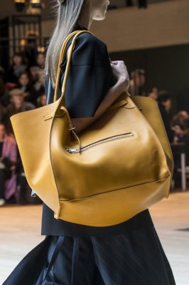 Céline. If the mellow mustard tone of this piece won’t entice you to snap it up then its zipped exterior compartment, leather lining and internal zipper closure paired with sturdy shoulder straps definitely should. It creates a silhouette that is not only avant-garde but contemporary by nature