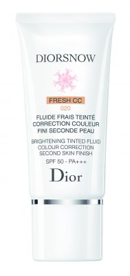 Fresh CC Crème SPF50-Pa+++ Ultra-Fluid Correction: A liquid CC crème, and colour-control skincare formula with a fluid, lightweight texture that sits lightly on the skin. The formula’s star ingredients are kept separate until they are released on the skin while powerful organic and mineral SPF50 uv filters protect. This fresh formulation instantly hydrates while offering all the coverage and protection of a classic BB/CC cream.