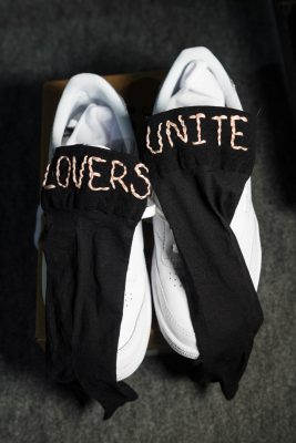 The Coveted: Accessories took a playful turn this season as seen by Bedouin who adopted statement, slogan socks
