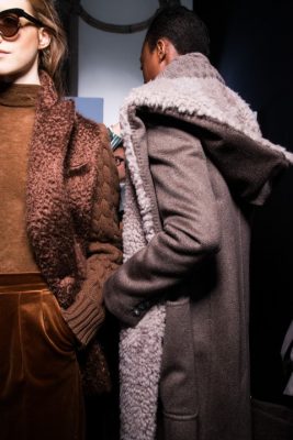 Max Mara: The Max Mara collection brought together a mélange of luxuriously tactile fabrics such as velvet, shearling and cable knit wool.