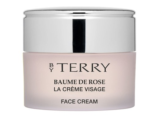 Baume De Rose By Terry. The unique formula is super-charged with rose butter, rose flower essential wax and rose hip oil that melt into the skin to deeply nourish, replenish and protect it from dryness, roughened texture and fragility. The cream can also be applied to the neck is infused with pastel and black rose oil extracts that maintains the skin’s hydro-lipid balance