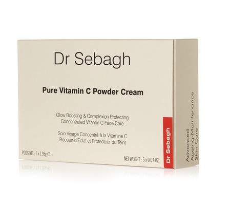 Dr Sebagh Pure Vitamin C Powder Cream: Designed to be mixed in with your favourite serums and creams this highly concentrated powder releases vitamin C into the skin resulting in a glowing and radiant complexion
