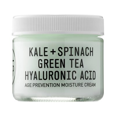 Kale+Spinach Moisturiser by Youth To The People. Youth to the People’s lightweight, multifunction moisture cream combines superfoods that restore and condition the skin while protecting against free radicals, environmental stresses and redness. Another winning bit of information? The product is 100 percent vegan.