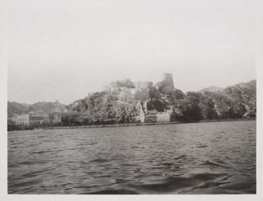 Jacques Cartier's trip in 1911. Muscat Harbour with Fort Al-Jalali in the background.