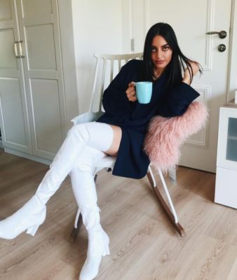 Karen Wazen: Wazen is a lifestyle vlogger behind Ego & East; an influencer management company based close to home in sunny Dubai. Her Eid weekend was spent planning for summer travel all the while donning Louis Vuitton boots, Dolce&Gabbana swimsuist and Fabula jewels.
