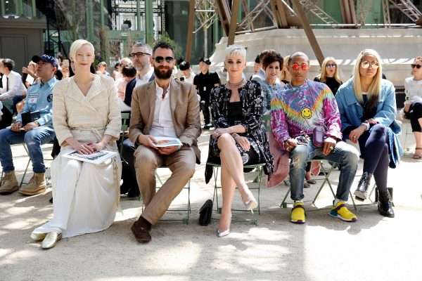 Chanel Haute Couture AW17: The great names are still to the fore when it goes to Chanel's front row. Swan-like blonde beauty Tilda Swinton, a pink and sunshine-yellow draped Pharrell Williams, and Hollywood pop-star Katy Perry were just a few of the big names present at the autumn/winter17 collection.