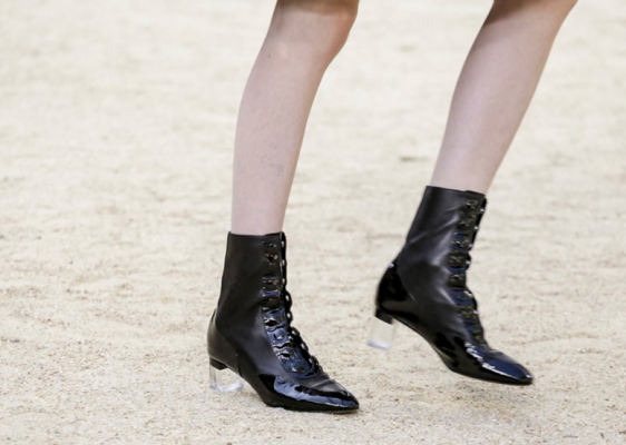 Take note; leather booties with a glass sole are back.