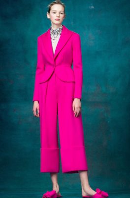 Statement Suits: Coordinating suit sets in bright hues and colourful patterns set a bold tone for both work and play. (Image Delpozo)