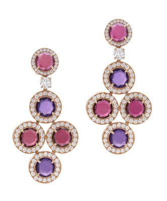 High jewellery earrings in pink gold with  rubellites and pink tourmalines (5.17 carat), amethysts (2.94 carat), 2 round brilliant cut diamonds (0.62 carat) and pavé-set diamonds (2.23 carat), BVLGARI