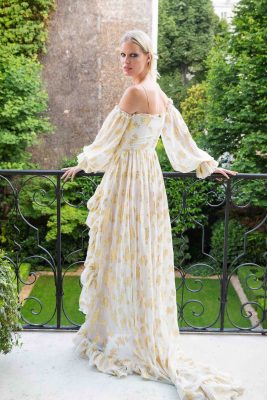 Peter Dundas Cocktail Party: The collection by Peter Dundas and his partner Evangelo Bousis will be exclusive to Moda Operandi from tomorrow (July 7th). Georgia May Jagger showed her support in a splendid and ethereal ivory cold-shoulder gown featuring gold embellishment.