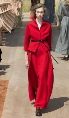 Grazia Chiuri utilised a single vibrant burst of Dior's signature red which had an uplifting effect on the collection