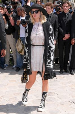 Dior brand ambassador Jennifer Lawrence arrives at the House's show.
