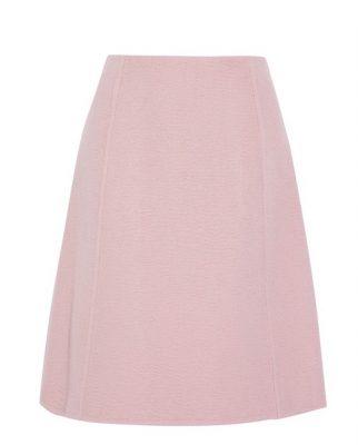 Prada's blush pink camel hair skirt has office dressing covered. Wear with a pussybow blouse or sleeveless silk tank and heeled sandals.