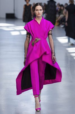 5. Fuchsia Flash: Bold and unabashed shades of fuchsia and magenta made an unexpected but welcome appearance across all four fashion capitals. Pair with nude or black accessories to avoid overcomplicating the look. Albino Teodoro