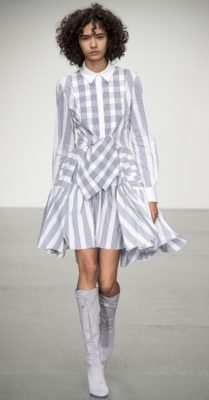 Antonio Berardi: There was a soft romanticism to Antonio Berardi's spring/summer collection. Pastel hues were interspersed amongst Prince of Wales checks and strong pops of cherry red and black while softly pleated skirts and diaphanous dresses generated a sense of free-flowing movement.