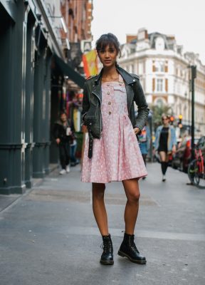 A biker jacket will always be in vogue, along with Gucci’s furry loafers and Marques’ Almeida T-shirt dresses. Whether you prefer yours polished and cropped, or scuffed and punctuated, pair yours with a bubblegum-shaded ultra-feminine dress to achieve playfulness and punk attitude simultaneously.
