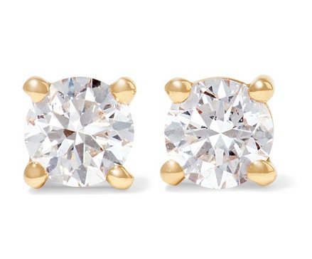 You can never go wrong with a pair of 18-karat gold stud earrings. These fine creations by jeweller Anita Ko sparkle with 0.24 carats worth of dazzling diamonds.