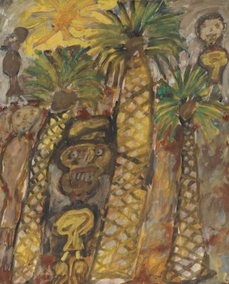 Jean Dubuffet, Palmiers Aux Bedouins (Palm Trees with Bedouins), 1948.