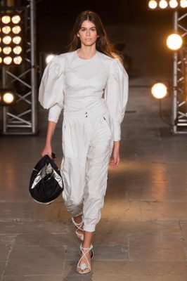Isabel Marant: Presenting both mens and womenswear collections together this season, Isabel Marant took a genderless approach to her new spring/summer collection. A sportswear element was carried throughout the collection with athletic trousers and voluminous tops and jackets favoured.